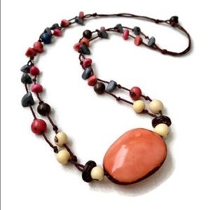 Pink and Gray Tagua Necklace TAG540